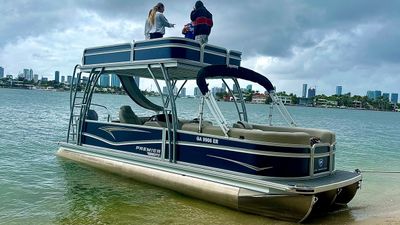 Photo of 28ft Double Deck Pontoon Boat with Upper Deck and Water Slide