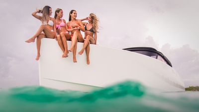 Photo of 40’ Van Dutch luxury boat for rent near Tulum/ Playa Del Carmen 🌴 Open Bar 🥂 Executive Chef 👨‍🍳